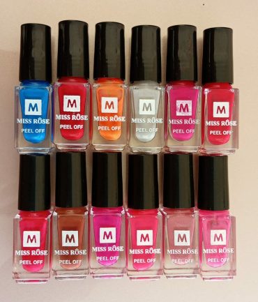 Pack Of 12 Miss rose Nail Polish – Multicolor